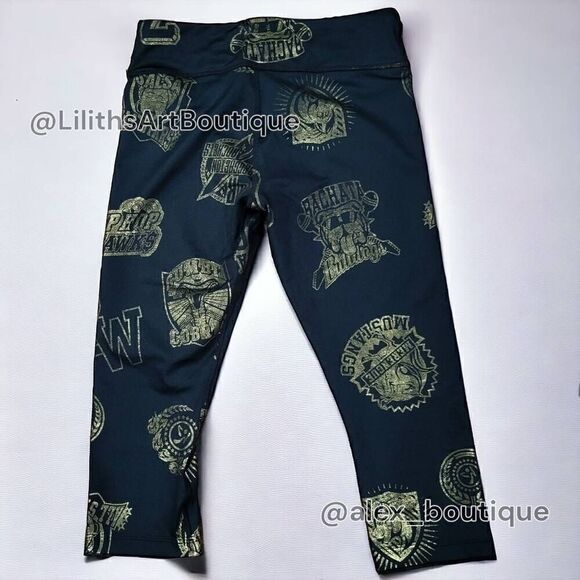 Zumba All-Star Capri Leggings Bold Black/ Gold Metallic Size S (E054) - Picture 4 of 5